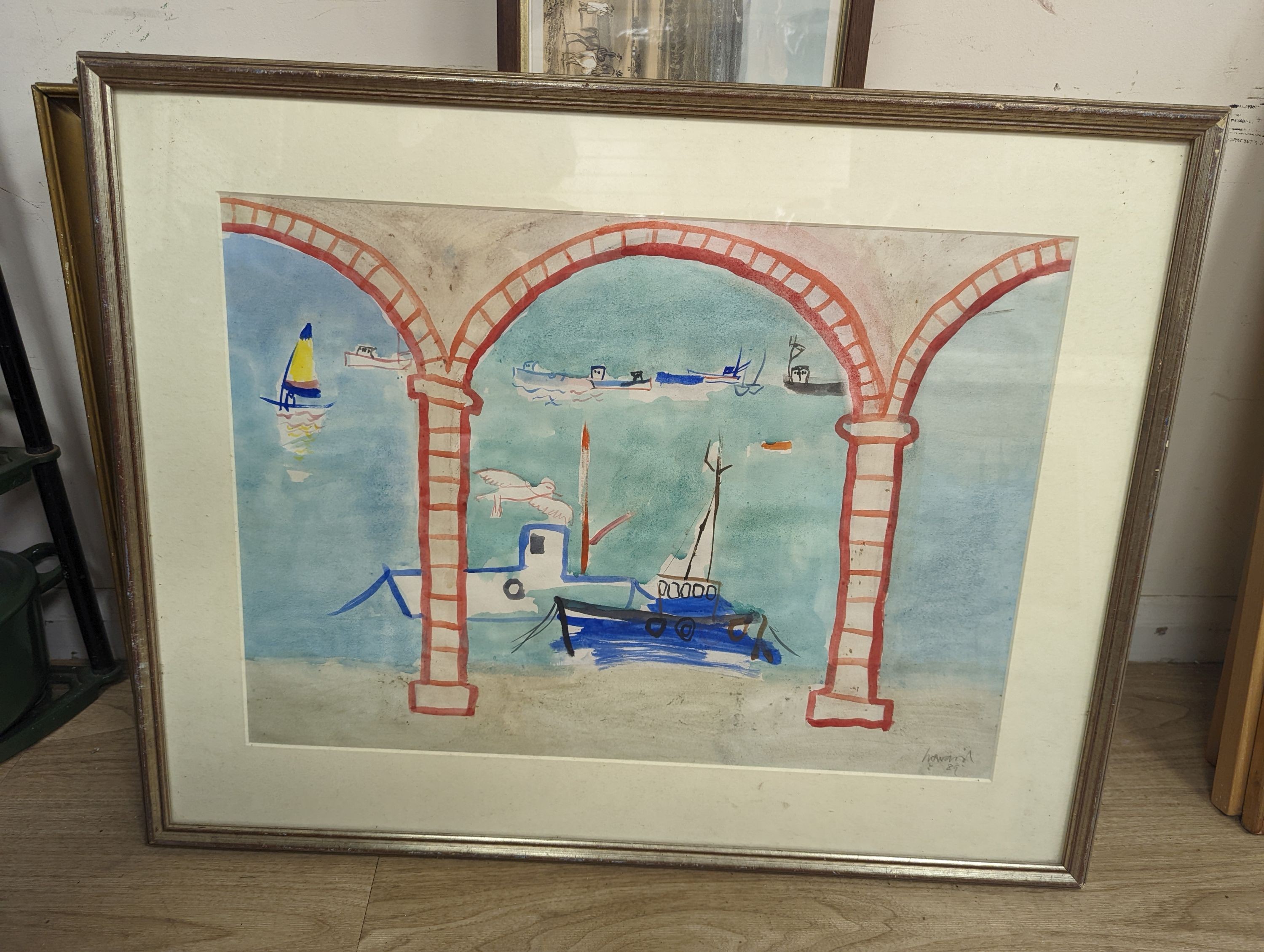 Howard, watercolour, The Arches of Figueras, signed and dated '89, 41 x 58cm